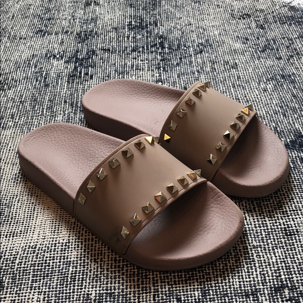 Valentino studded rubber slide sandal